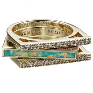 Kendra Scott Lucia Stackable Bar Ring Set Size 8